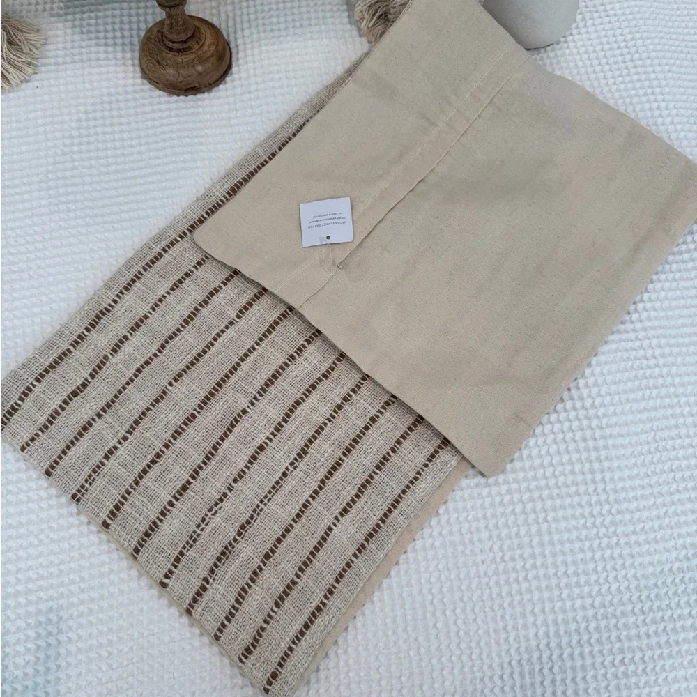 Pom Pom at Home Cream & Brown Striped Pillow case designed for Jojo Body pillow